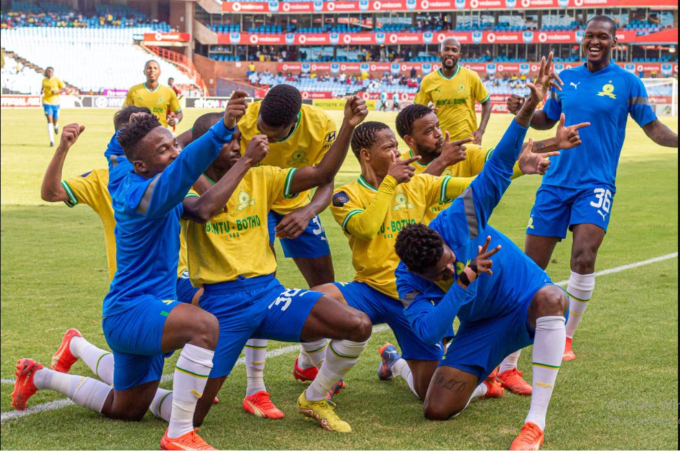 Mamelodi Sundowns players celebrating